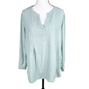 NWT J Jill Mint Green Pleated Pin Tuck Blouse